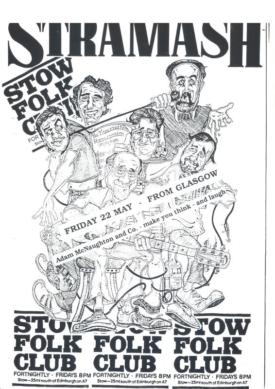 Flier for Stow Folk Club, featuring Stramash - 22nd May unknown year