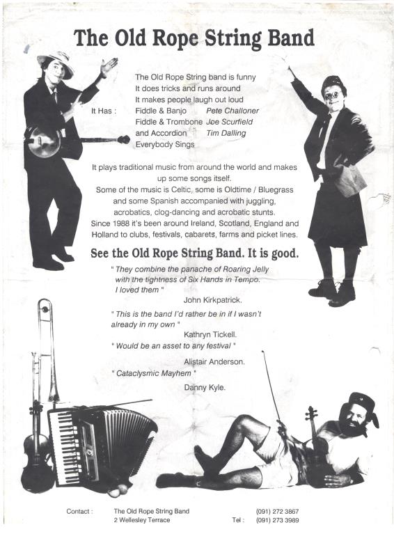 Flier for the Old Rope String Band - No date
